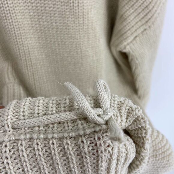 RDI Mock Neck Cream Oversize Long sleeve Ribbed Knit Sweater Womens Large - Picture 3 of 6